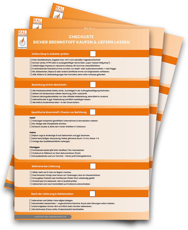 cover der checkliste sicherer brennstoffkauf
