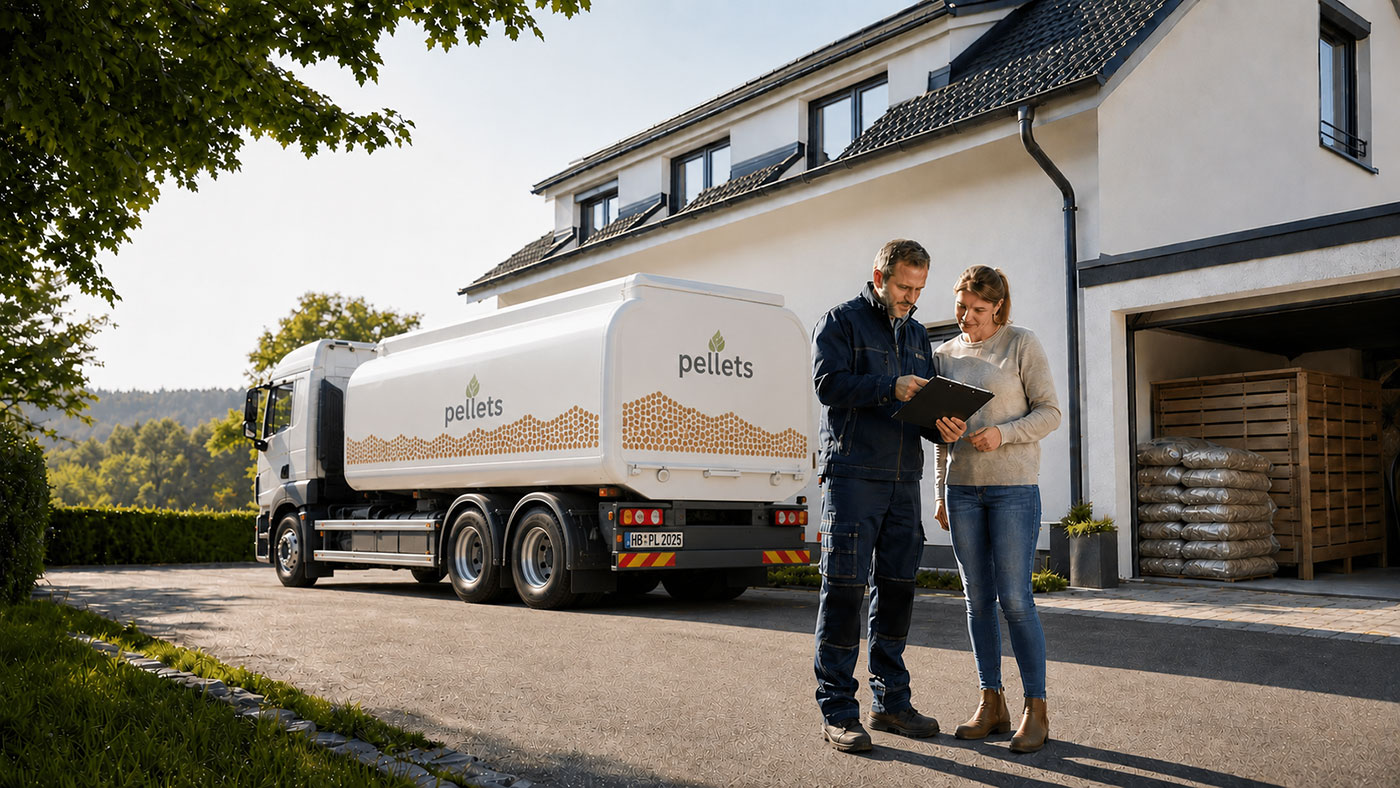 anlieferung von pellets